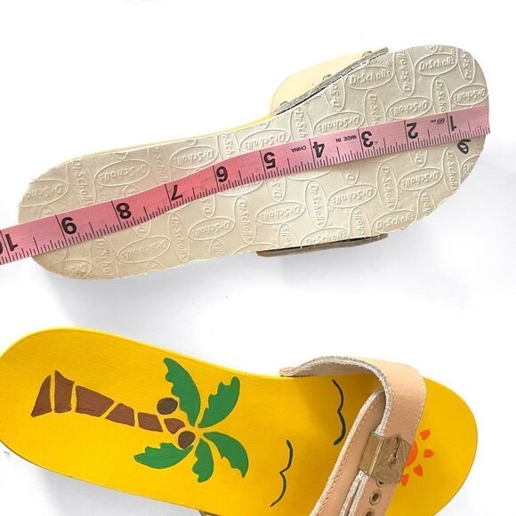 Dr. Scholl’s Hand Painted Palm Tree Wooden Clog Sandals - Picture 6 of 7
